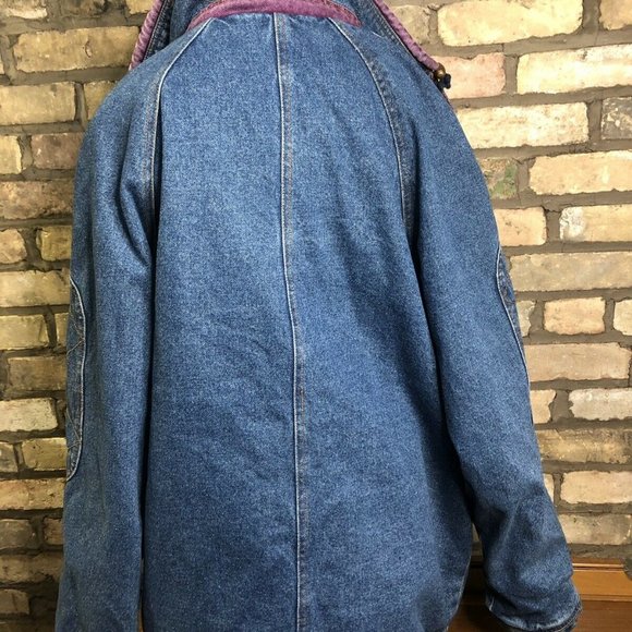 Vtg 80's 90's Oversized Denim Jacket Reversible Coat Heavy CURRENT SEEN Women's - Picture 6 of 8